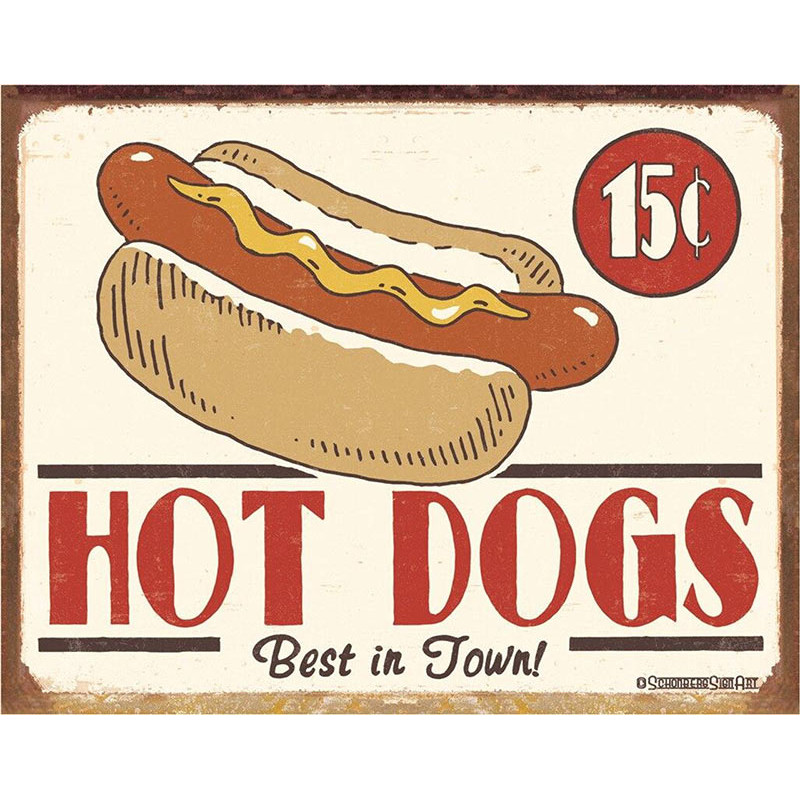 Fém tábla Schonberg - Hot Dog 40 cm x 32 cm