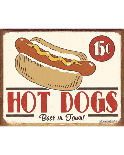 Fém tábla Schonberg - Hot Dog 40 cm x 32 cm