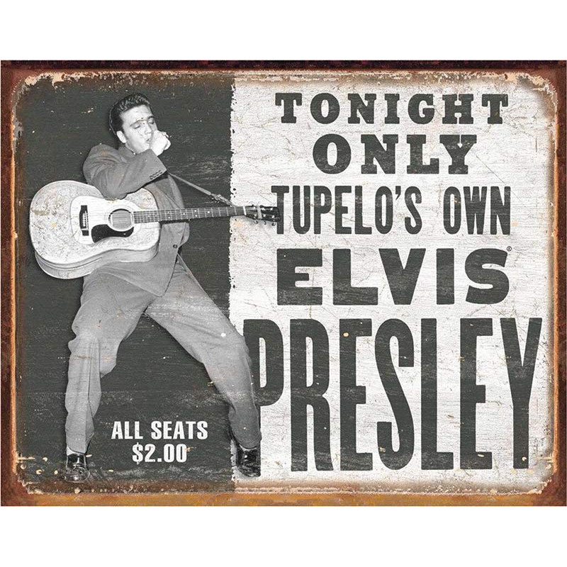 Fém tábla Elvis - Tupelos Own 40 cm x 32 cm