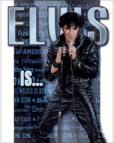 Fém tábla Elvis Is 32 cm x 40 cm