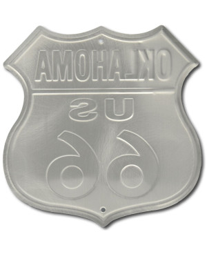 Fém tábla Route 66 Oklahoma Shield 30 cm x 30 cm