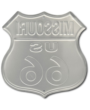 Fém tábla Route 66 Missouri Shield 30 cm x 30 cm