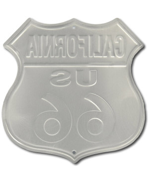 Plechová cedule Route 66 California Shield embosovaná 27 cm x 27 cm