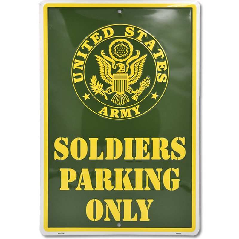 Plechová cedule Soldiers Parking Only 30cm x 45 cm a