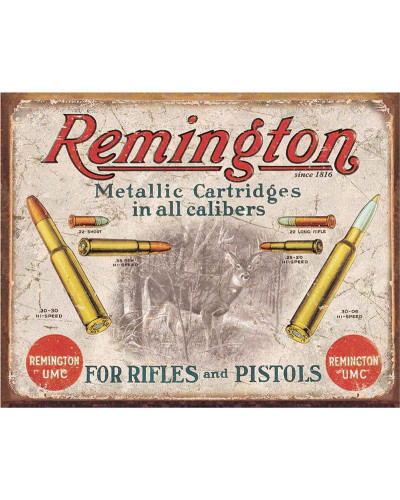 Fém tábla Remington - For Rifles and Pistols 40 cm x 32 cm