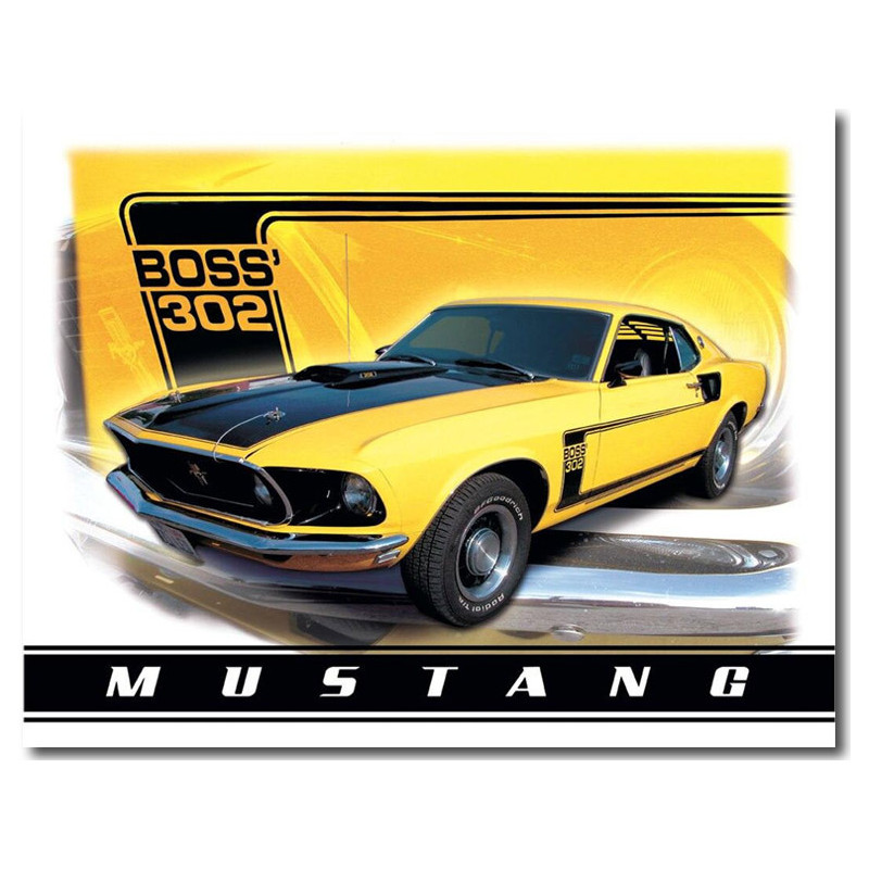 Plechová cedule Ford Mustang Boss 302 a