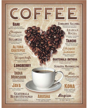 Plechová cedule Heart Coffee 40 cm x 32 cm