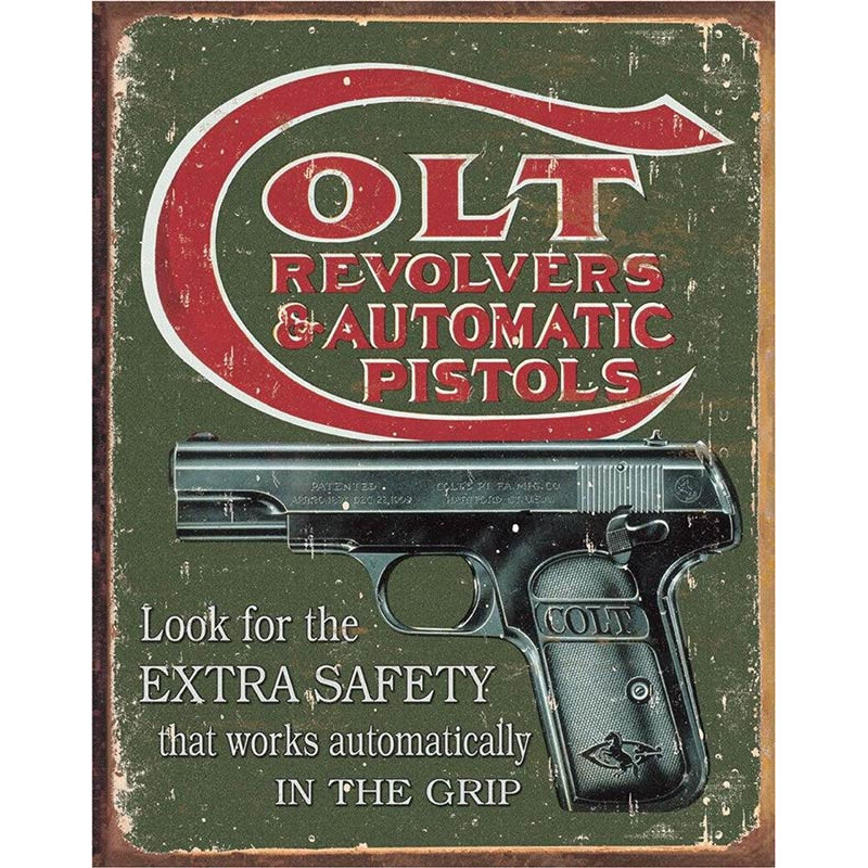 Plechová cedule COLT - Extra Safety 40 cm x 32 cm