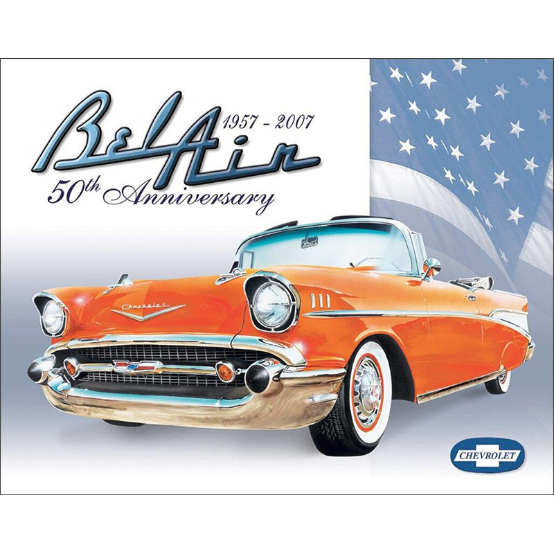 Plechová cedule Bel Air-50th Anniversary 32 cm x 40 cm a