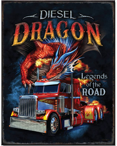 Fém tábla Diesel Dragon 40 cm x 32 cm