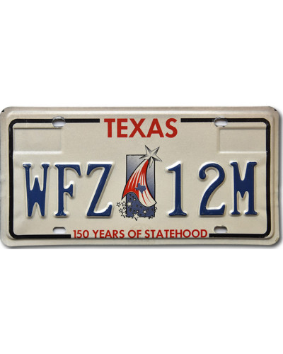 Amerikai rendszám Texas 150 years WFZ 12M