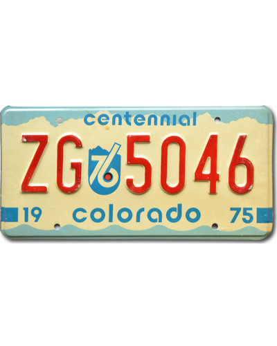 Amerikai rendszám Colorado Centennial 1975