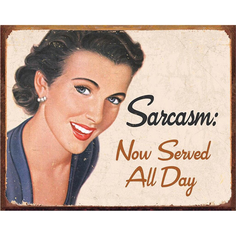 Plechová cedule Ephemera - Sarcasm 40 cm x 32 cm