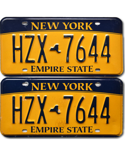 Amerikai rendszám New York HZX 7644 pár