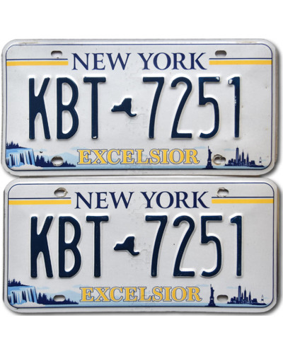 Amerikai rendszám New York KBT 7251 pár