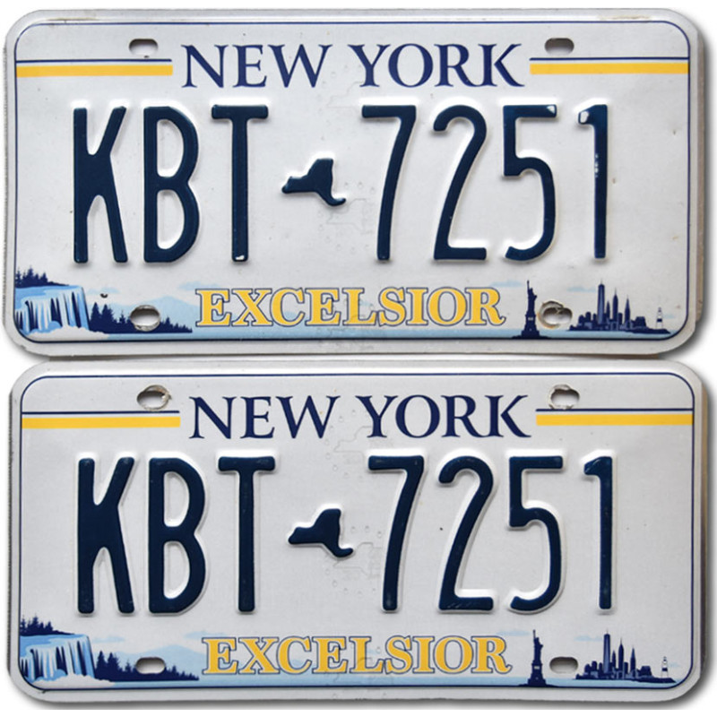 Amerikai rendszám New York KBT 7251 pár
