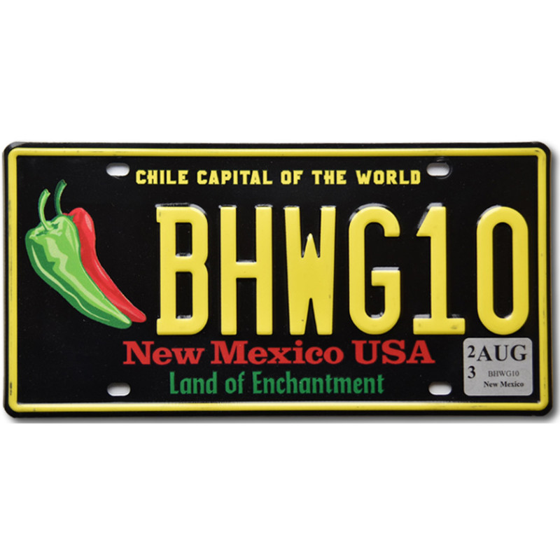 Amerikai rendszám New Mexico Chile Capital BHWG10