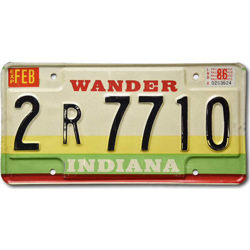 Amerikai rendszám Indiana Wander