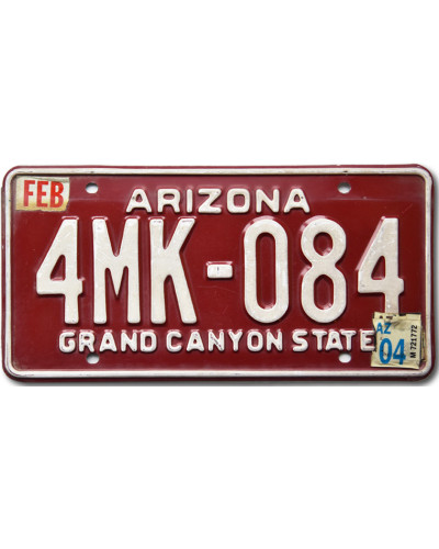 Amerikai rendszám Arizona Red 4MK-084