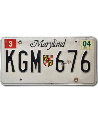 Amerikai rendszám Maryland KGM 676