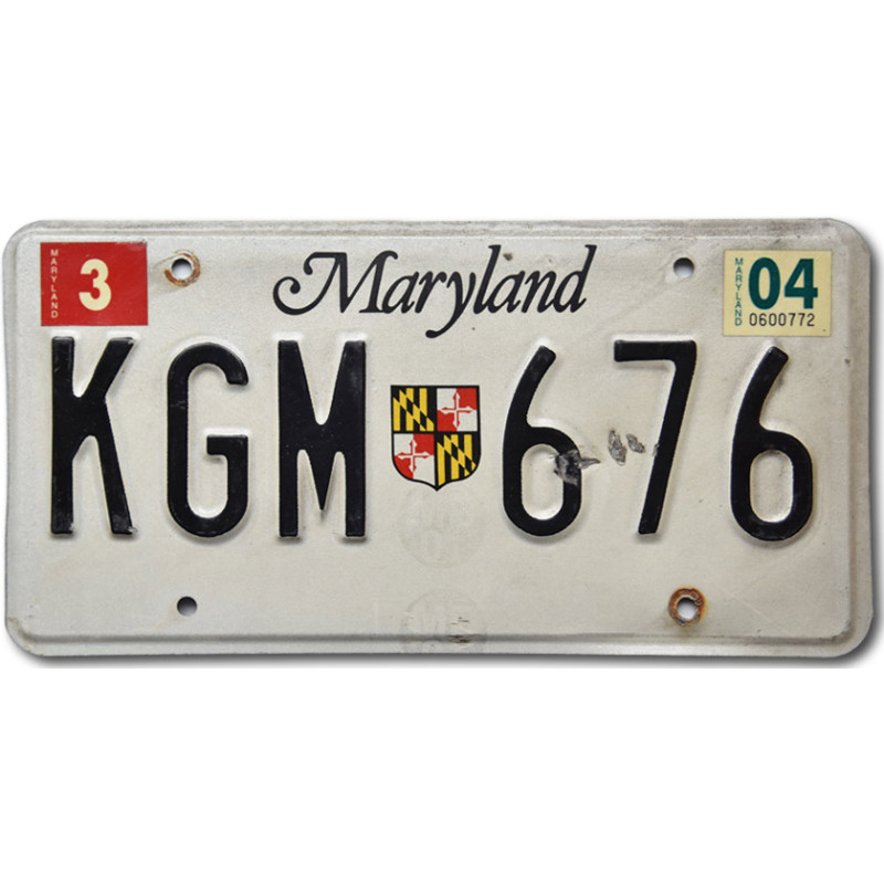 Amerikai rendszám Maryland KGM 676