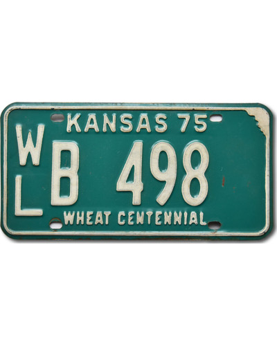 Amerikai rendszám Kansas 1975 Green WLB 498