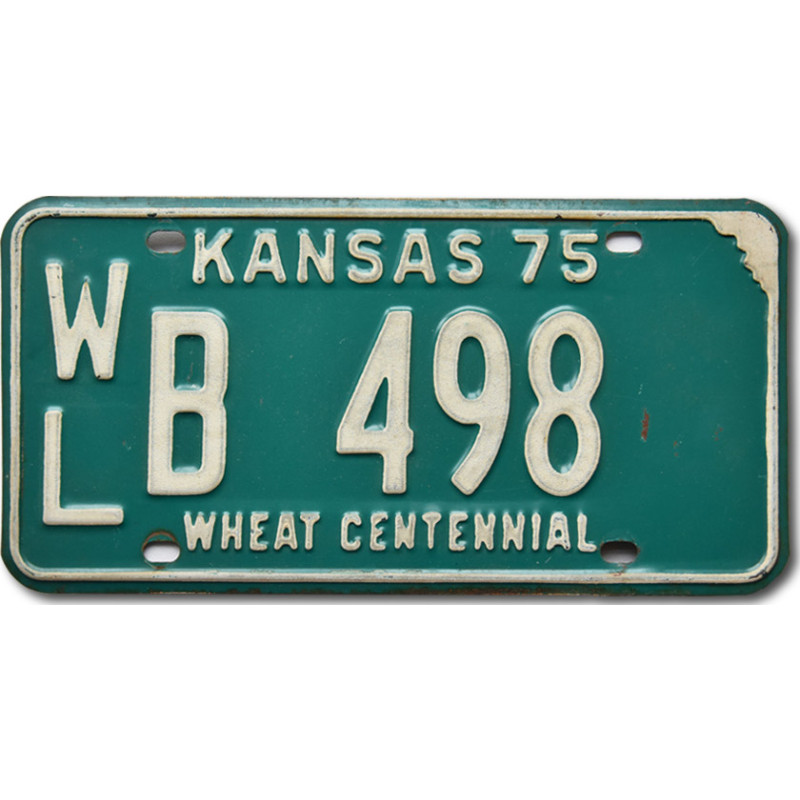Amerikai rendszám Kansas 1975 Green WLB 498