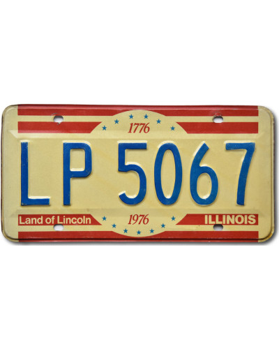 Amerikai rendszám Illinois 1976 Land of Lincoln LP 5067
