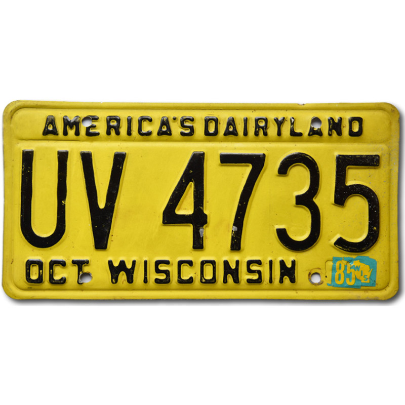Amerikai rendszám Wisconsin Yellow UV 4735