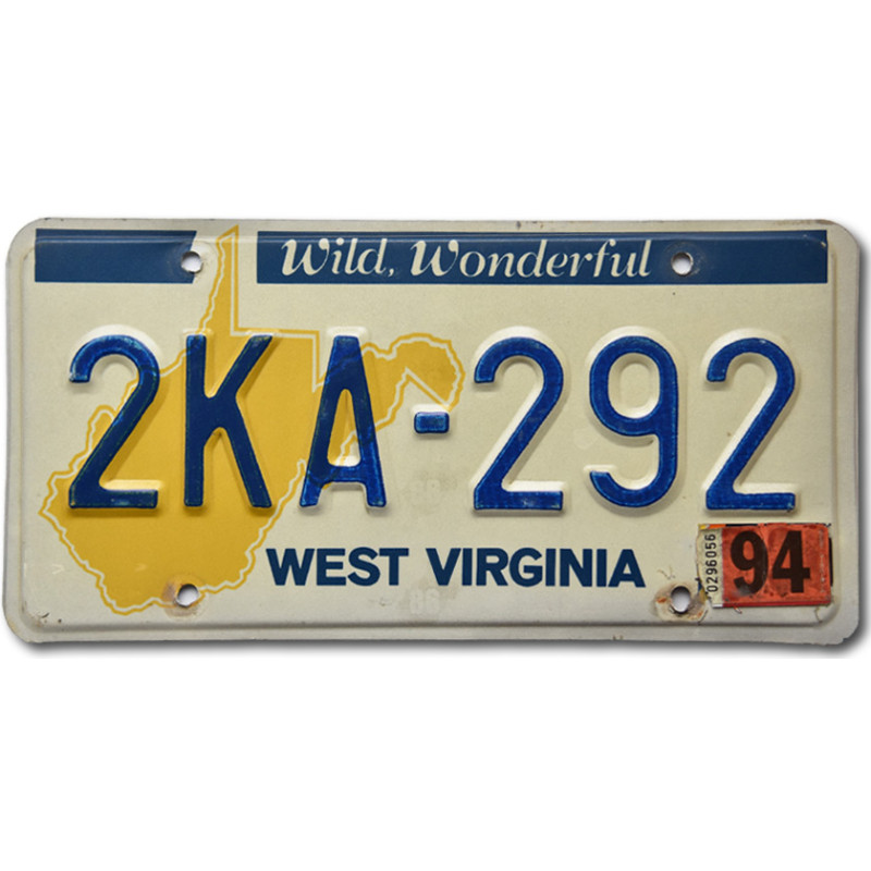 Amerikai rendszám West Virginia 2KA-292