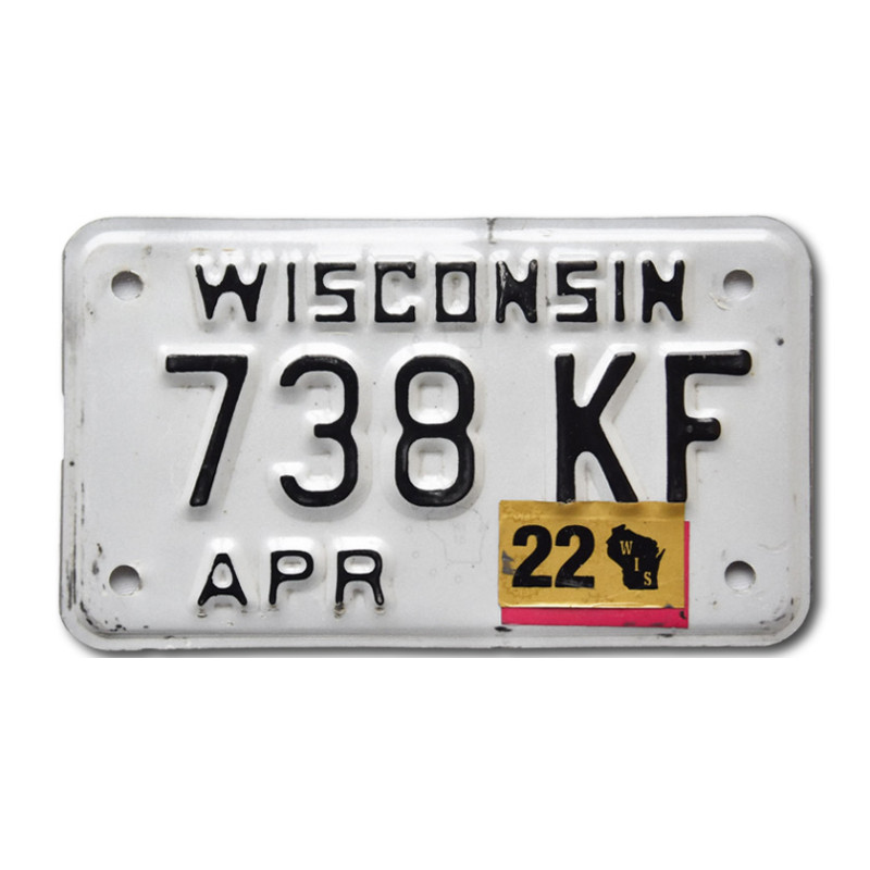 Motoros amerikai rendszám Wisconsin 738 KF