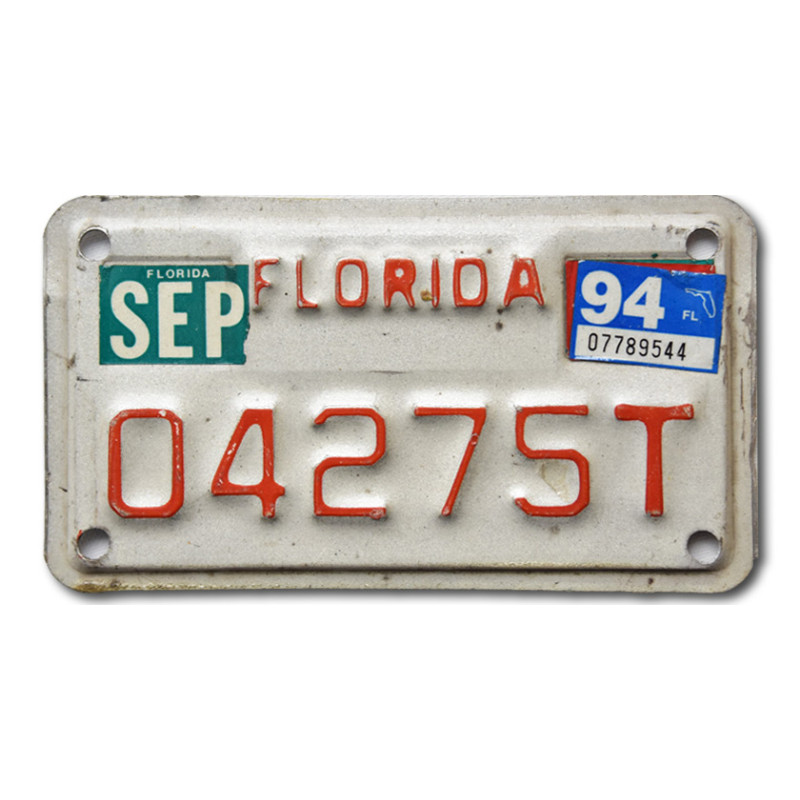 Motoros amerikai rendszám Florida 04275T
