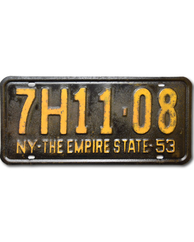Amerikai rendszám New York 1953 Black 7H11-08