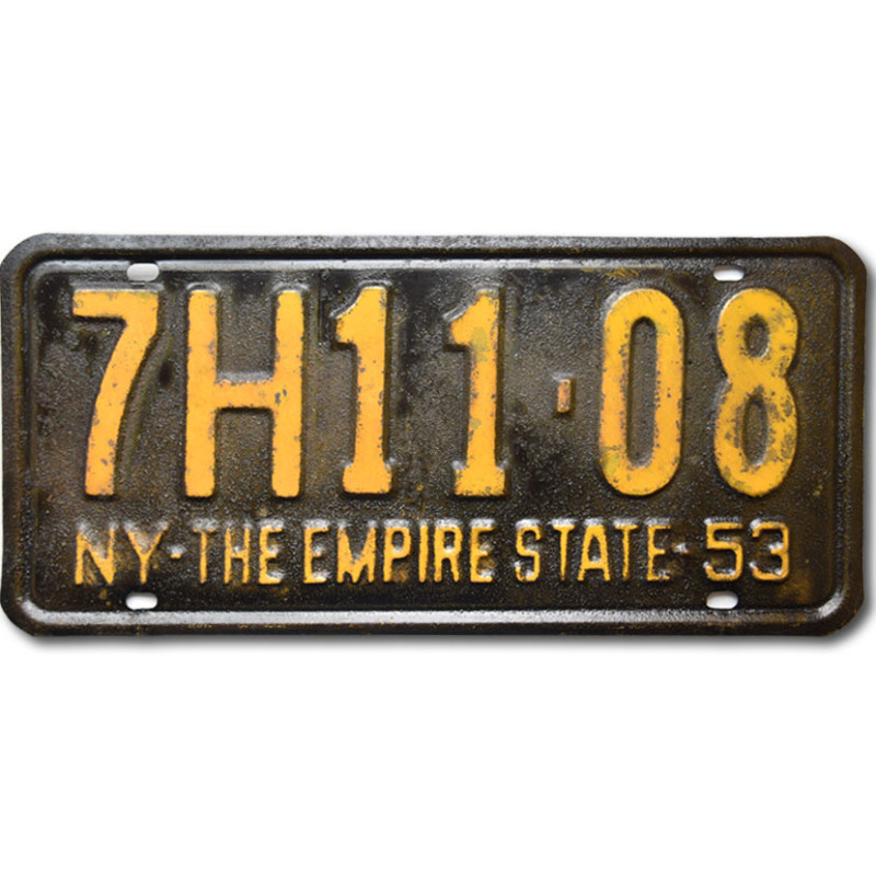 Amerikai rendszám New York 1953 Black 7H11-08