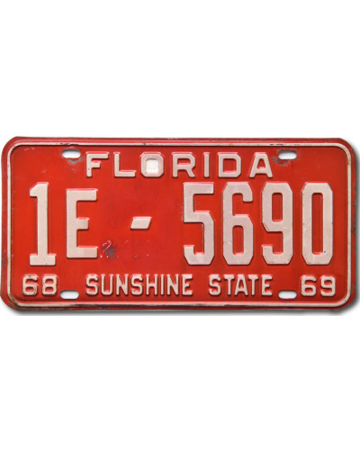 Amerikai rendszám Florida 1968 Sunshine State 1E-5690