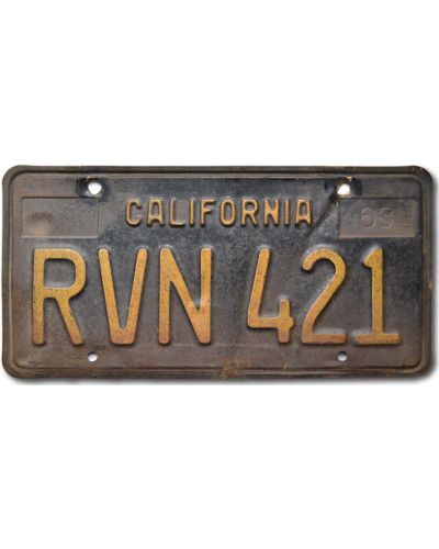 Amerikai rendszám California 1963 Black RVN 421