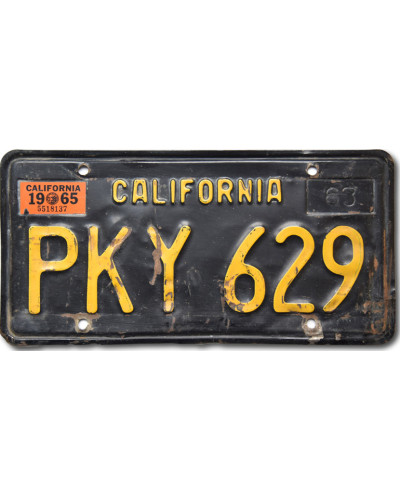 Amerikai rendszám California 1963 Black PKY-629
