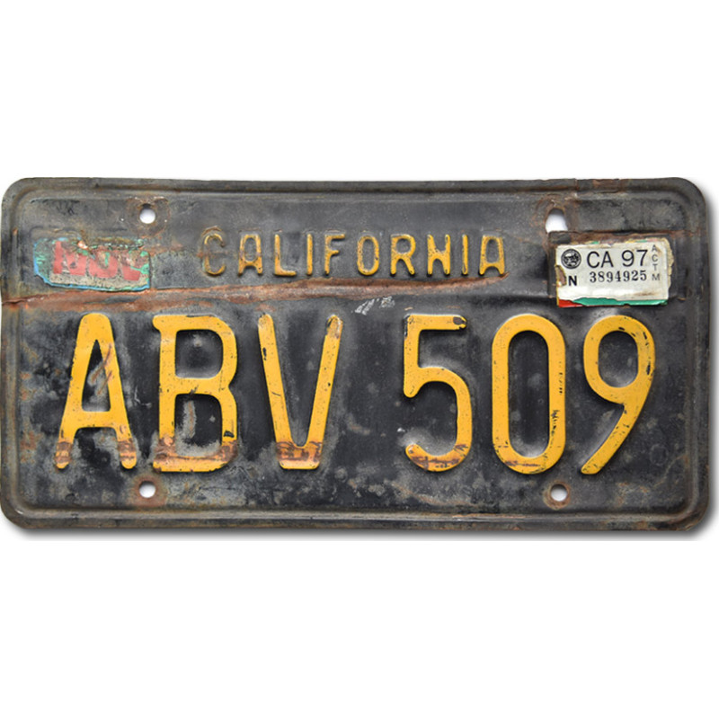 Amerikai rendszám California 1963 Black ABV-509