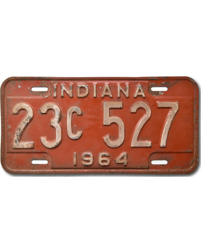 Amerikai rendszám Indiana 1964 Red 23c-527