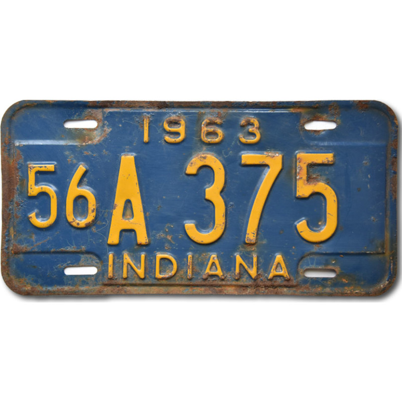Amerikai rendszám Indiana 1963 Blue 56A-375