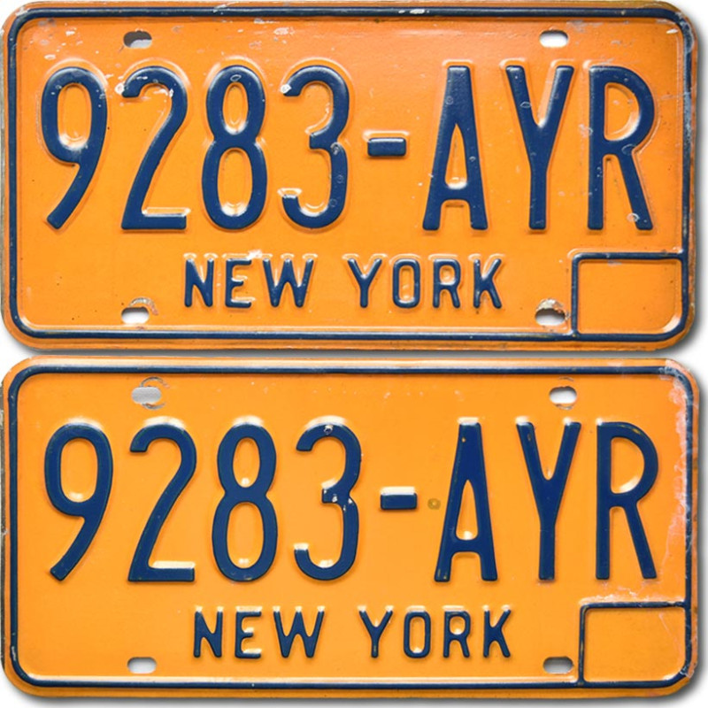 Amerikai rendszám New York Yellow 9283-AYR