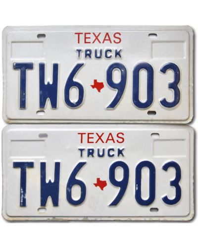 Amerikai rendszám Texas Truck TW6-903 pár