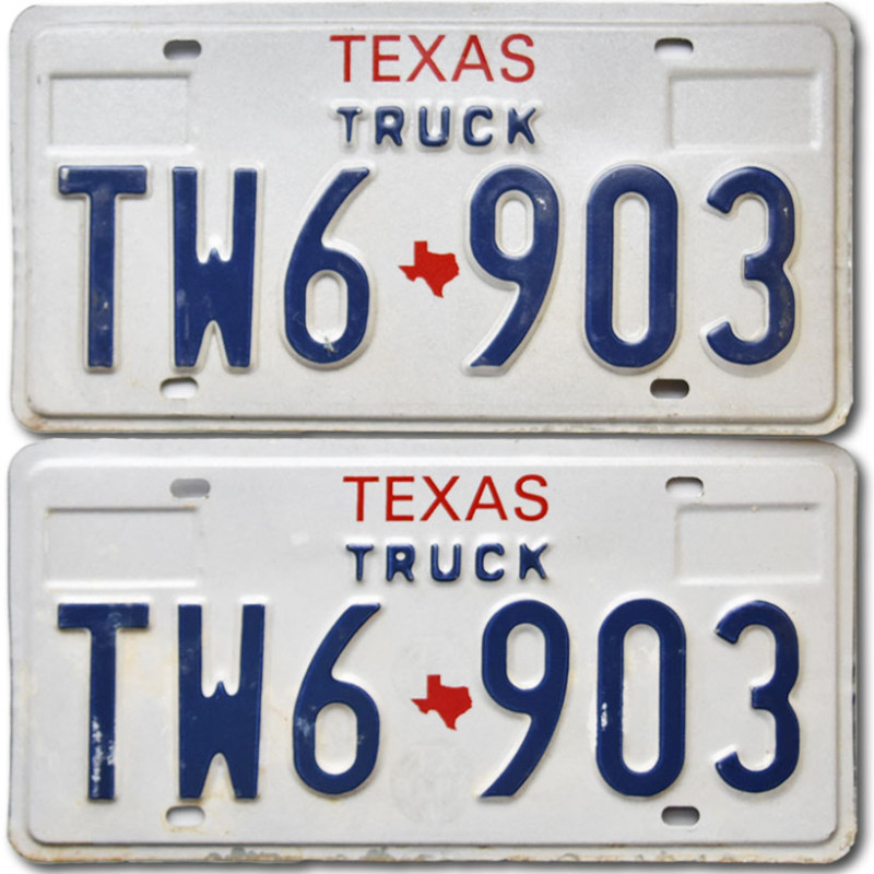 Amerikai rendszám Texas Truck TW6-903 pár