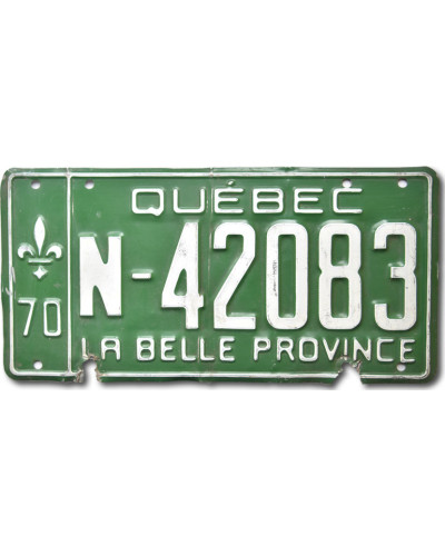 Kanadai rendszám Quebec 1970 Green N-42083