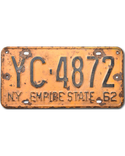 Amerikai rendszám New York 1962 Yellow YC-4872