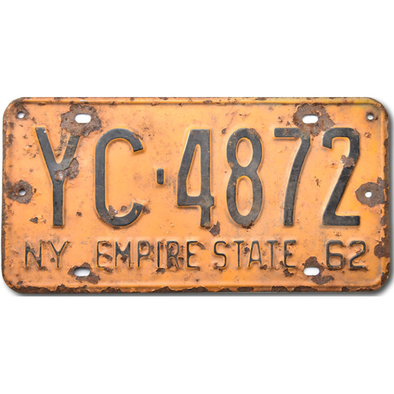 Amerikai rendszám New York 1962 Yellow YC-4872