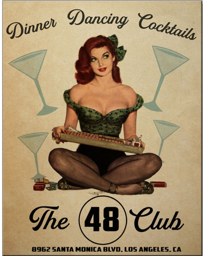 Fém tábla The 48 Club 32 cm x 40 cm