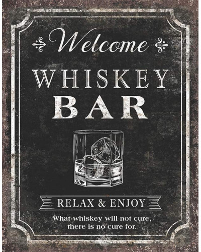 Fém tábla Whiskey Bar 32 cm x 40 cm