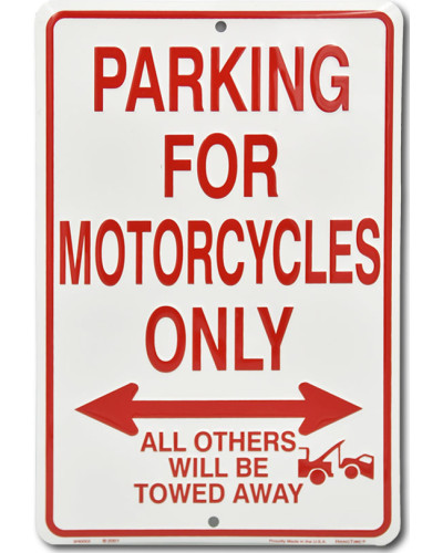 Fém tábla Motorcycles Parking Only 20 cm x 30 cm