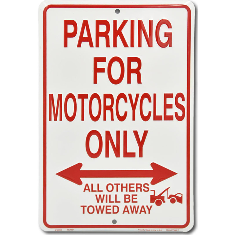 Fém tábla Motorcycles Parking Only 20 cm x 30 cm